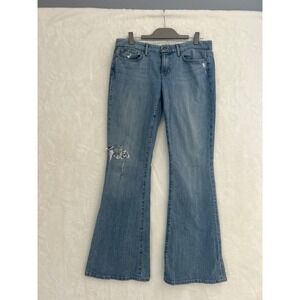 Joes Jeans Stardust Bootcut Jeans Light Wash Distressed Denim Blue Size 31